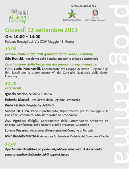 Assemblea Programmatica Nazionale "Regioni e Enti Locali per la green economy" @ Palazzo Rospigliosi | Roma | Lazio | Italia